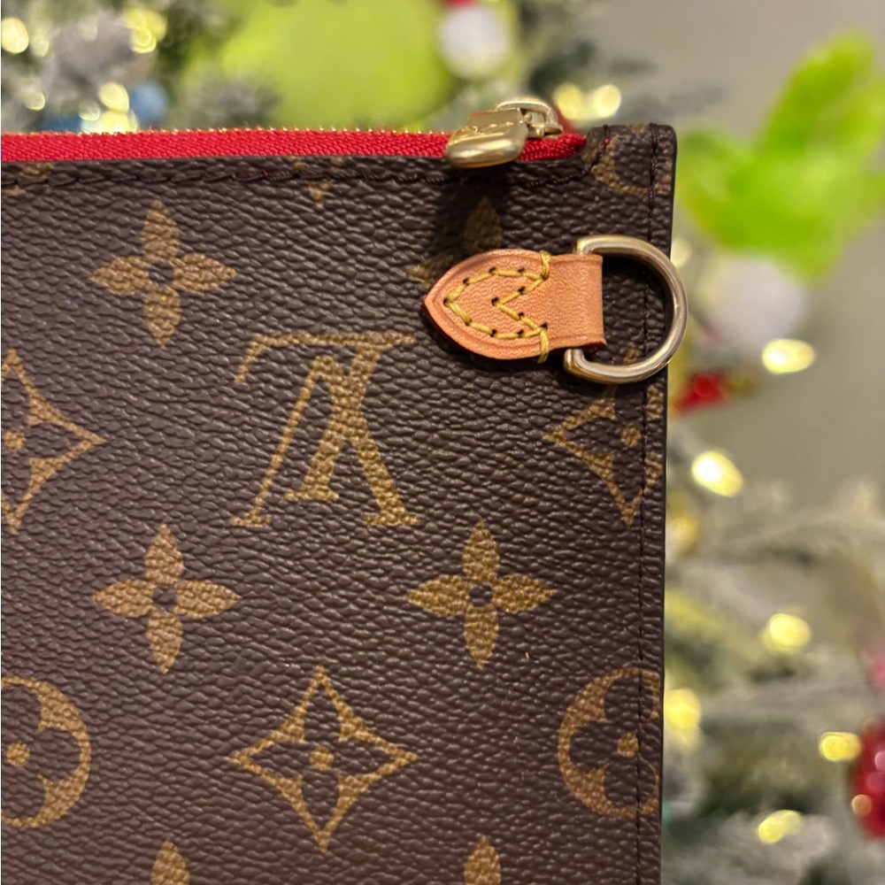Louis Vuitton LV Brown Monogram Neverfull Zippered Pouch Clutch NEW - Picture 3 of 10